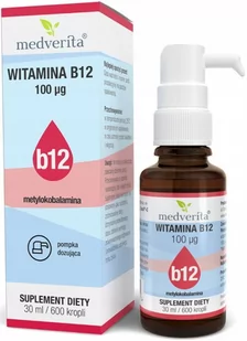Medverita, Witamina B12 Metylokobalamina 100ug, 30ml - Witaminy i minerały - miniaturka - grafika 1