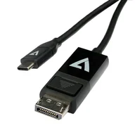 Adaptery i przejściówki - V7 V7UCDP-2M zmieniacz płci / kabli USB Type-C 3.2 Gen 1 DisplayPort Czarny V7UCDP-2M - miniaturka - grafika 1