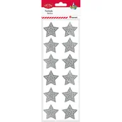 Zabawki kreatywne - Hasta Naklejki foliowe gwiazdki 40 mm srebrne 12 szt. - miniaturka - grafika 1