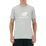 Koszulki męskie - Koszulka męska NB MT41502AG S/S NEW BALANCE STACKED LO AG Szara - miniaturka - grafika 1