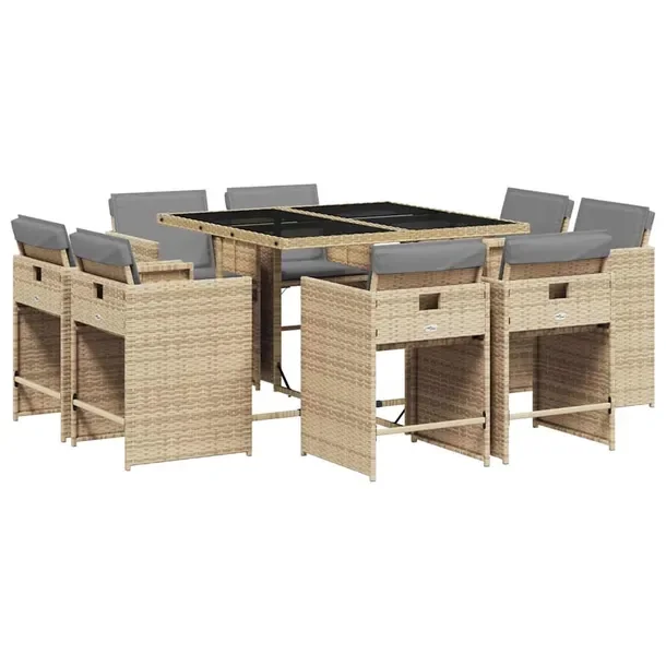 Zestaw Mebli Ogrodowych Rattan PE, Stół 110x106x73 cm, Krzesła 50,5x50x7