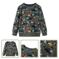 Bluzy dla dziewczynek - Bluza dziecięca - khaki - 140 - Bluza Dla Dziecka - miniaturka - grafika 1