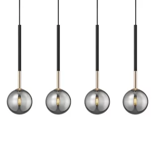 Loftowa lampa zwieszana Arcturus P0574-04D-SDFZ Zumaline czarny dymiony złoty - Lampy sufitowe - miniaturka - grafika 1