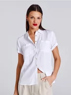 Koszule damskie - Sinsay - Koszula z krótkim rękawem - biały - miniaturka - grafika 1