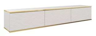 Szafka Rtv Oro Mdf 175 Złoty / Biała - Inne meble do salonu - miniaturka - grafika 1