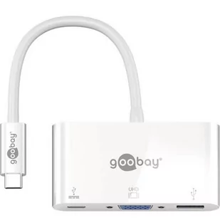 Goobay urządzenie USB-C Multi Port Adapter VGA, biały, 0.15 m Rozszerzona USB-C w celu porty USB 3.0 i jeden port VGA (62100) - Adaptery i przejściówki - miniaturka - grafika 1