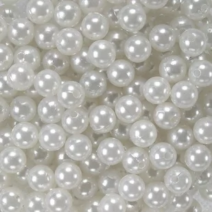 Perełki Plastik "P' Białe 8mm 40szt - Półfabrykaty do biżuterii - miniaturka - grafika 1