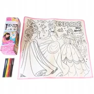 Maty edukacyjne - ZMYWALNA MATA KOLOROWANIA Princess - miniaturka - grafika 1