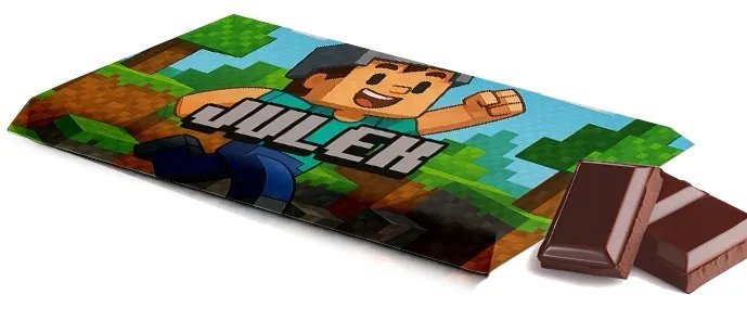 Czekolada personalizowana z imieniem - gamingowy motyw pixel Świat Craft