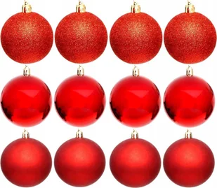 Christmas decoration BOMBKA DEKORACYJNA PLASTIKOWA 6CM SET 12SZT CZERWONY - Bombki - miniaturka - grafika 1