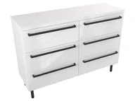 Szafki łazienkowe - Szafka Stojąca Z Blatem ATH 120 cm DUO - Biały Wysoki Połysk - Uchwyty Czarne Matowe - miniaturka - grafika 1