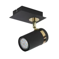 Lampy sufitowe - Verano lampa sufitowa (spot) 1-punktowa czarna/złota SPL-2031-1 - miniaturka - grafika 1