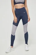 Legginsy - Mizuno legginsy do biegania Impulse Core kolor granatowy z nadrukiem - miniaturka - grafika 1