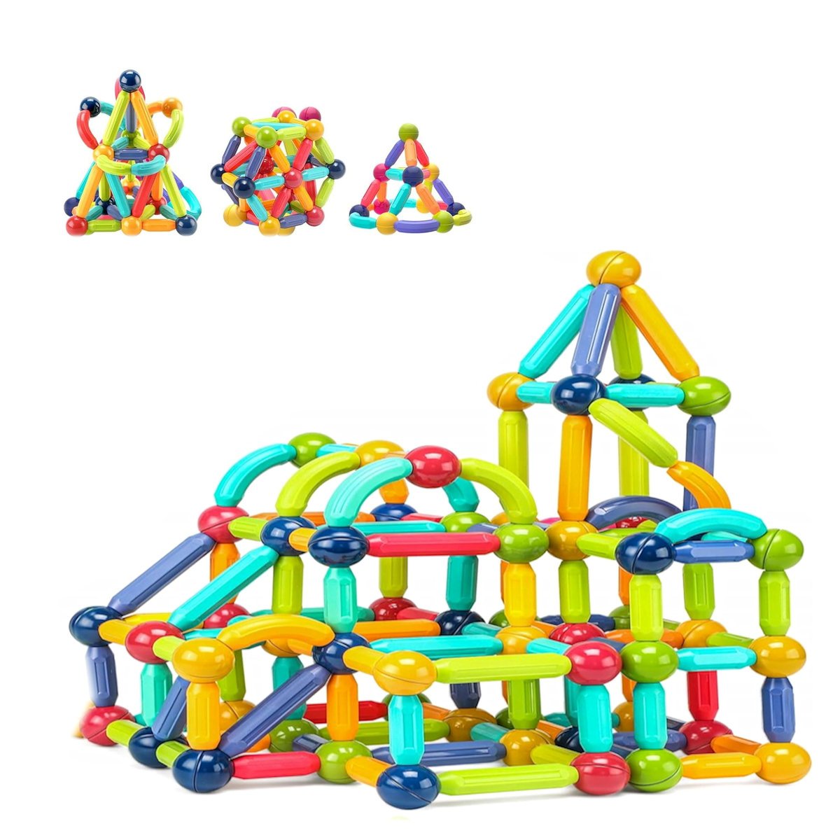 COIL Klocki Magnetyczne zestaw 46 el.elementów dla dzieci kolorowe pałeczki j