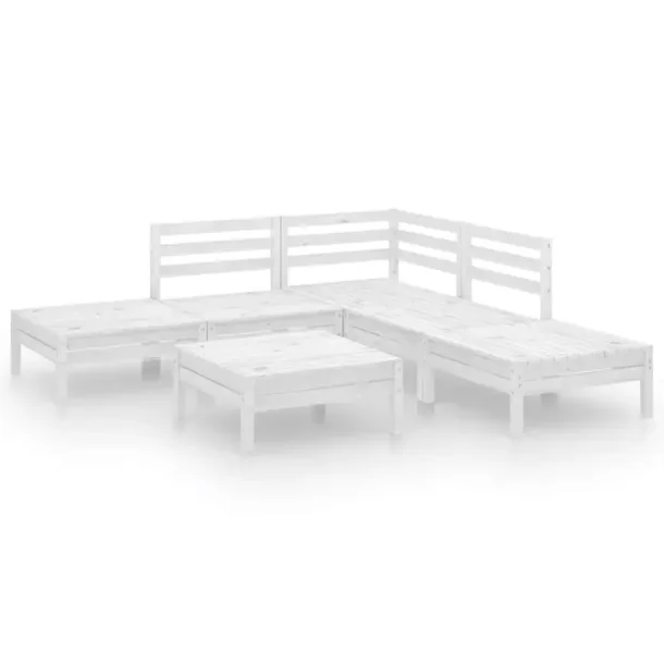 Drewniany zestaw wypoczynkowy na patio, biały, wymiary: 63,5 x 63,5 x 62,5