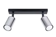 Lampy sufitowe - Podwójna lampa sufitowa reflektorowa czarny + chrom - A570 W7-C03 - miniaturka - grafika 1