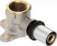 Łączniki, trójniki, kształtki - Kolano do montażu na ścianie PURMO CLEVERFIT krótkie (35 mm) GW 20x1/2" - miniaturka - grafika 1