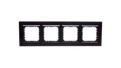 Klawisze i ramki - LEDart 4-krotna, pozioma i pionowa - Ospel SONATA R-4RGC/32/25, czarne szkło, grubość 4 mm - miniaturka - grafika 1
