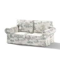 Pokrowce na meble - Dekoria Pokrowiec na sofę Ektorp 2-osobową rozkładaną model do 2012 tło ecru niebieskie postacie 195 x 90 x 73 cm Avinon 634-132-66 - miniaturka - grafika 1