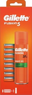 Gillette Gillette Fusion5 Skutimosi Peiliukai, 8 vnt + Fusion gelis 200ml - Maszynki do golenia i wkłady - miniaturka - grafika 1