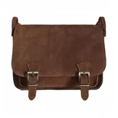 Torebki damskie - Zamszowa listonoszka ,chlebak Vera Pelle ,pojemna przewieszka A5 Camel VPZ435C - miniaturka - grafika 1