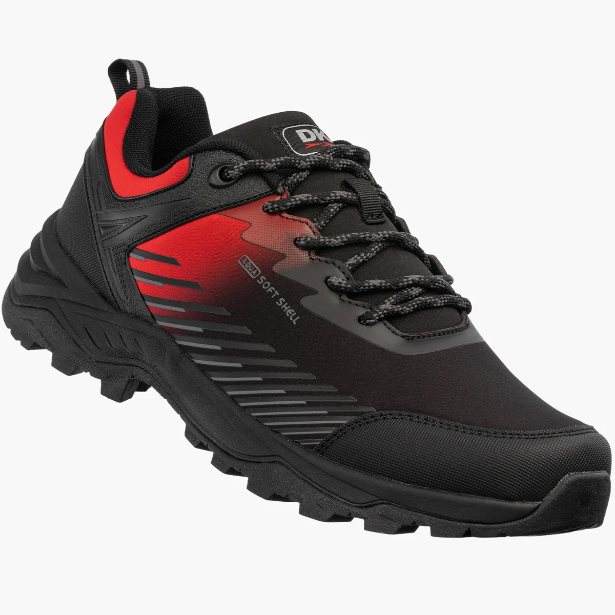 Buty Trekkingowe Męskie DK Softshell Sportowe Wodoodporne Czarno-Czerwone 43