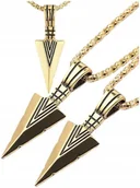 Naszyjniki męskie - Złoty Punkowy męski naszyjnik grot strzała punk - miniaturka - grafika 1