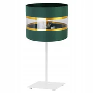 Lampy stojące - Lampa nocna stołowa Elegance Gold Gia modern 1xE27 20cm klosz walec biało/zielony Light Home LH - miniaturka - grafika 1