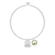 Bransoletki - Bransoletka Penelope z posrebrzanym Skarabeuszem i zielonym kwarcem - miniaturka - grafika 1