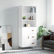 Witryny - vidaXL Witrynka biała połysk 69,5x34x180 cm materiał drewnopochodny - miniaturka - grafika 1