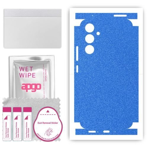 folia naklejka skórka strukturalna na TYŁ+BOKI do Samsung Galaxy A54 - Niebieski Pastel Matowy - apgo SKINS