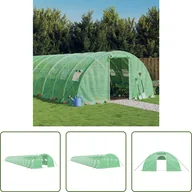 Szklarnie ogrodowe - Szklarnia Living Store z ramą stalową Zielona 96 m² 24x4x2 m - miniaturka - grafika 1