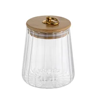 Pojemniki kuchenne - POJEMNIK SZKLANY Z POKRYWKĄ DREWNIANĄ FLORINA BELLA 500 ML - miniaturka - grafika 1