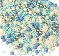 Dodatki do ciast w proszku - Posypka na tort Boże Narodzenie ozdoby na tort święta biały niebieski 30g - miniaturka - grafika 1