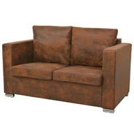 Sofy i kanapy - vidaXL Sofa 2-osobowa, 137 x 73 82 cm, sztuczny zamsz - miniaturka - grafika 1