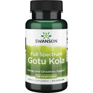 Swanson Gotu Kola, 435mg - Wspomaga układ nerwowy - 60 kaps. - Przeziębienie i grypa - miniaturka - grafika 1