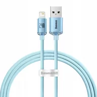 Kable USB - Baseus Crystal Shine Series kabel USB - Lightning 2,4A 20W 1,2m niebieski CAJY001103 - miniaturka - grafika 1