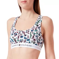 Biustonosze - Tommy Hilfiger Biustonosze damskie bez podszewki z nadrukiem bralette, Wuw/Wlw kwiatowy biały, S - miniaturka - grafika 1