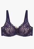 Biustonosze - Granatowo-Różowy Biustonosz z Koronką i Cyrkoniami Nelavin - Born2be - miniaturka - grafika 1