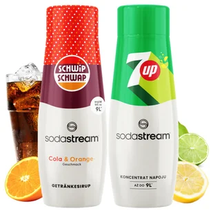 Zestaw 2 Syropów Sodastream Shwip Shwap Cola Pomarańcza + 7UP Cytryna Limon - Syropy i koncentraty owocowe - miniaturka - grafika 1