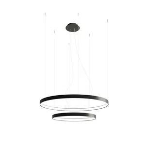 Thoro Thoro metalowa OPRAWA okrągły ZWIS LED 80W 3000K rings czarne TH.137 - Lampy sufitowe - miniaturka - grafika 2