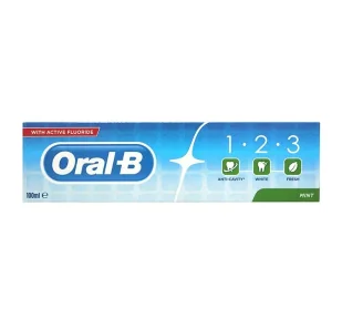 Oral B Oral B 1-2-3 pasta do zębów z fluorem 3 w 1 smak Mint 100 ml - Pasty do zębów - miniaturka - grafika 1