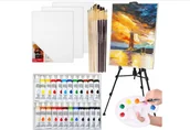 Przybory szkolne - Zestaw do malowania malarski artystyczny sztaluga farby płótna dla dzieci - miniaturka - grafika 1