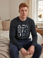 Piżamy damskie - Piżama dwuczęściowa czarny 2XL - miniaturka - grafika 1