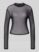 Bluzki damskie - Bluzka z długim rękawem o kroju slim fit z półprzezroczystego materiału model ‘SIVAL’ - miniaturka - grafika 1