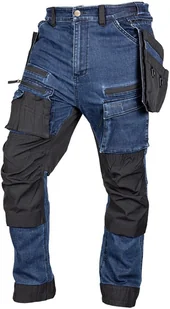 Neo Spodnie robocze DENIM, wzmocnienia Cordura, odpinane kieszenie kaburowe, granatowe, rozmiar XXXL - Odzież robocza - miniaturka - grafika 1