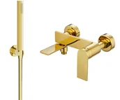 Zestawy baterii łazienkowych - Mexen Zero R70 bateria wannowa z zestawem prysznicowym, złota - 7113R70-50 - miniaturka - grafika 1