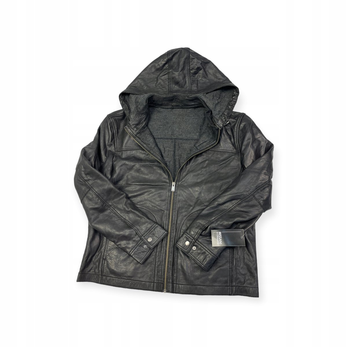 Skórzana kurtka męska czarna z kapturem Patrick James XL