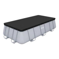 Baseny ogrodowe - Bestway 58232-19 Flowclear plandeka okryciowa PCW 396x185 cm basen ze stali nierdzewnej 404x201x100 cm i 412x201x122 cm, szara - miniaturka - grafika 1