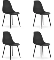 Krzesła - Krzesło skandynawskie czarne WAT 4 szt. do kuchni biuro jadalni loft - miniaturka - grafika 1